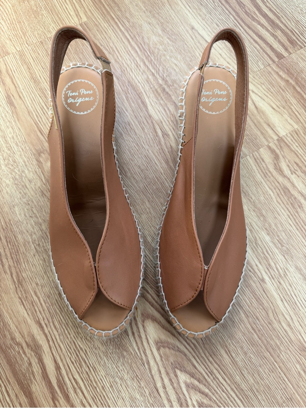 Toni Pons Wedge Bernia-P Tan Leather Espadrilles